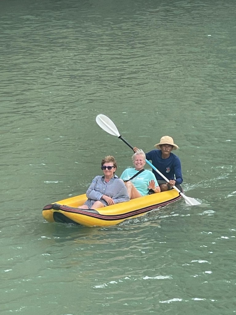 Guests on a guided kayak excursion arranged as part of their itinerary